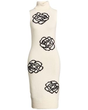 Babylon Ivory Midi Dress Acrylic, Alpaca Wool, Polyamide, Elastane - White