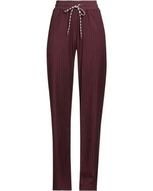 Gaelle Paris Burgundy Pants Polyester, Rayon, Elastane - Purple