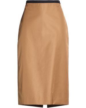 Sandbeige Camel Midi Skirt Polyester - Brown