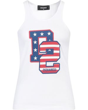 DSquared² Logo-print Cotton Tank Top - White