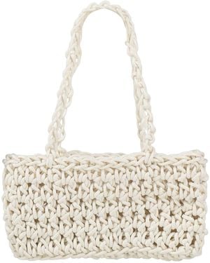 NOTHING EVERYTHING Ivory Handbag Textile Fibers - Natural