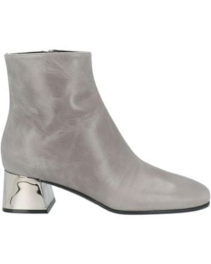 Sergio Rossi Leather Square-Toe Ankle Boots - Grey