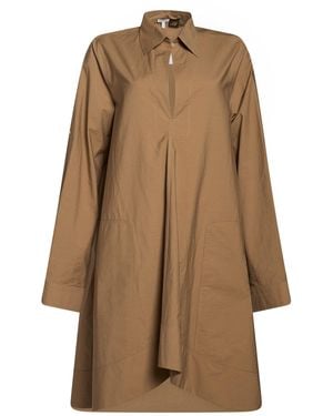 Loewe Sand Midi Dress Cotton, Polyamide - Brown