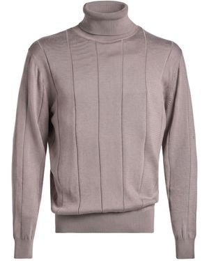 Eleventy Taupe Turtleneck Cotton, Cashmere - Gray