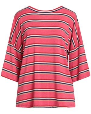 Shirtaporter Fuchsia T-Shirt Viscose, Polyester, Elastane - Red
