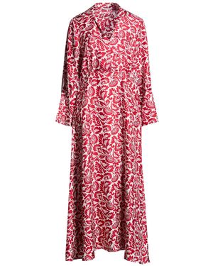 Caliban Brick Maxi Dress Silk - Red