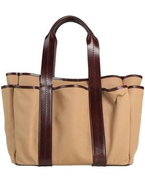 Max Mara Maxi Cotton-Leather Shopper Bag - Brown