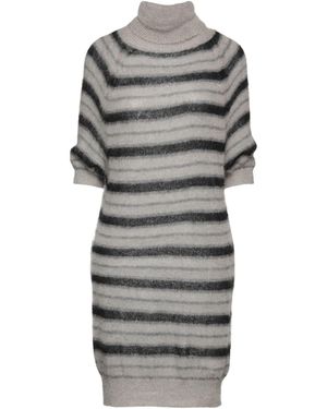 Biancoghiaccio Mini Dress Acrylic, Polyamide, Mohair Wool - Grey