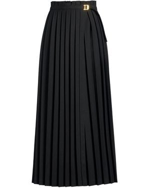 Ami Paris Maxi Skirt Polyester, Virgin Wool - Black