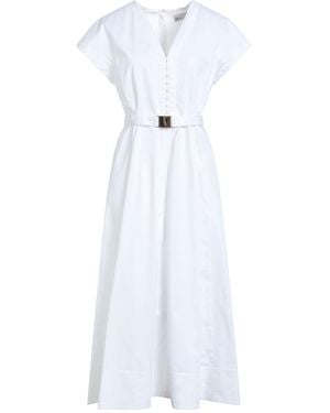 Tory Burch Ivory Midi Dress Cotton - White