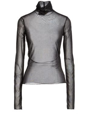SIMONA CORSELLINI Top Viscose, Polyamide, Metallic Fiber, Elastane - Black