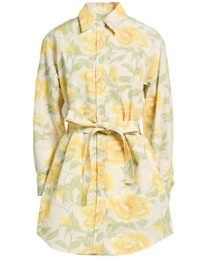 KENZO Mini Dress Linen, Polyester, Cotton - Yellow