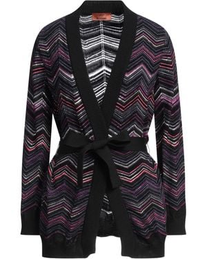 Missoni Metallic Belted Wool-Blend Cardigan - Black