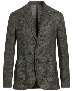 Lardini Dark Blazer Wool, Silk, Cotton, Linen, Nylon - Gray