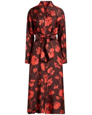 Really Wild Clothing Midi Dress Silk - Red