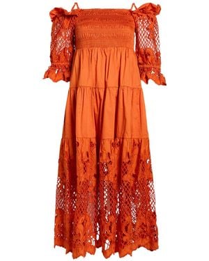 Self-Portrait Midi Dress - Red