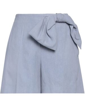Chloé Bow-Detailed High-Rise Shorts - Blue