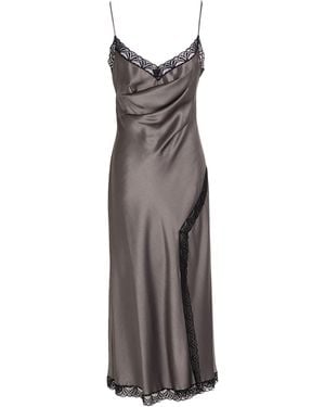 Alberta Ferretti Midi Dress Acetate, Silk - Gray