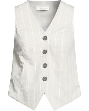 Le Tricot Perugia Tailored Vest Cotton, Polyamide - White