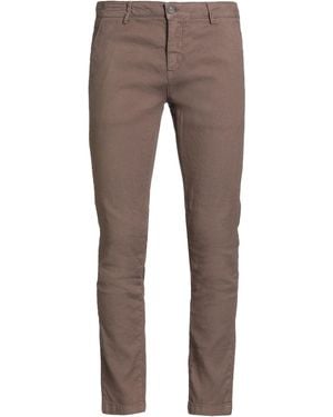 Yan Simmon Khaki Pants Cotton, Linen, Elastane - Gray