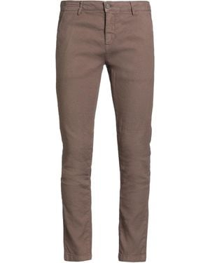 Yan Simmon Khaki Trousers Cotton, Linen, Elastane - Grey