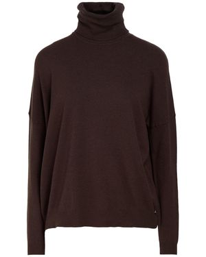 White Wise Turtlenecks - Brown