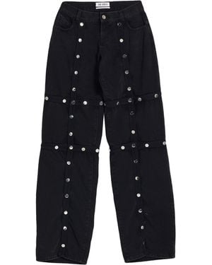 The Attico Branded Straight-Leg Denim Jeans - Blue
