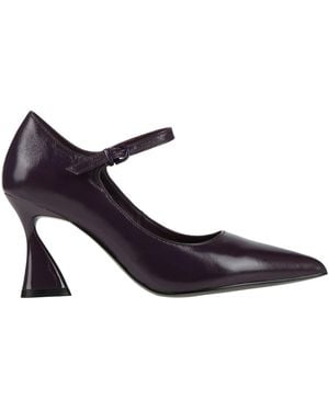 Jeannot Plum Court Shoes Leather - Purple