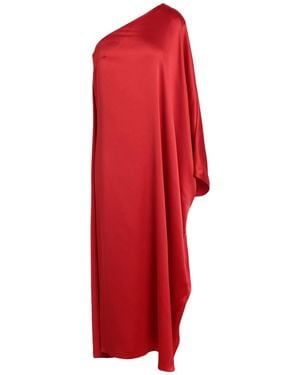 KARL LAGERFELD One-Shoulder Satin-Finish Dress - Red