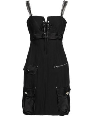 Maria Grazia Severi Mini Dress Viscose, Linen, Acetate, Silk, Cotton - Black