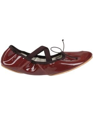 Tory Burch Chocolate Ballet Flats Leather - Red