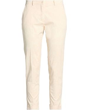 19.70 Nineteen Seventy Ivory Trousers Cotton, Elastane - Natural