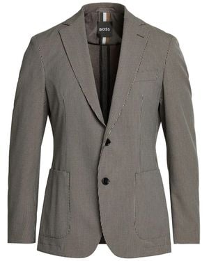 BOSS Blazer Recycled Polyester, Viscose, Elastane - Gray
