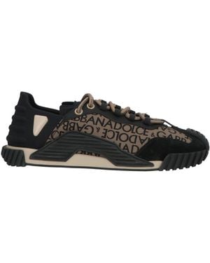 Dolce & Gabbana Khaki Trainers Textile Fibres, Leather - Black