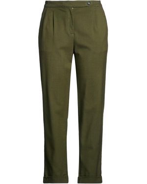 Massimo Alba Dark Pants Wool, Cotton, Elastane - Green