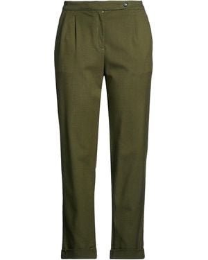 Massimo Alba Dark Pants Wool, Cotton, Elastane - Green