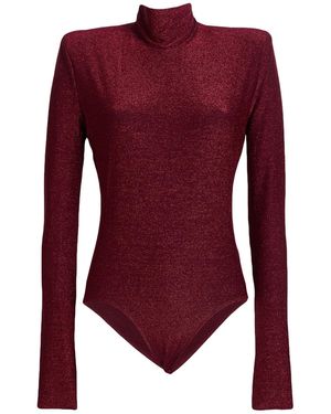 Alexandre Vauthier Bodysuit Viscose, Metallic Polyester, Polyamide, Elastane - Red