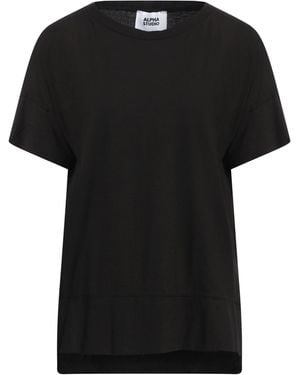 Alpha Studio T-Shirt Cotton, Elastane - Black