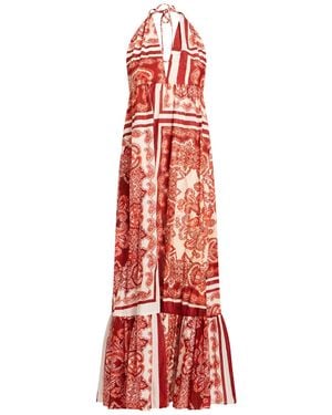 ViCOLO Brick Midi Dress Cotton - Red