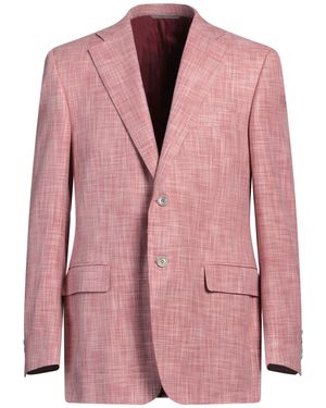 Canali Blazer Cotton, Wool, Silk - Pink