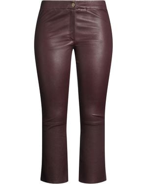 Arma Burgundy Pants Lambskin - Purple