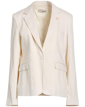Lardini Cream Blazer Linen, Viscose, Elastane - Natural