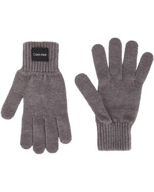 Calvin Klein Gloves Acrylic, Cotton - Grey