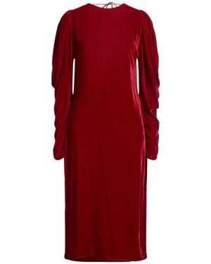 Pink Midi Dress Viscose, Silk - Red