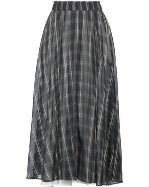 Kiltie Maxi Skirt Cotton, Silk - Grey