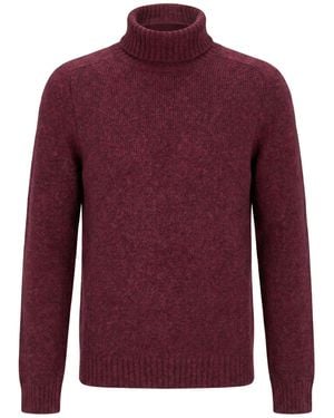 Kangra Burgundy Turtleneck Cotton, Polyamide, Alpaca Wool, Wool - Red