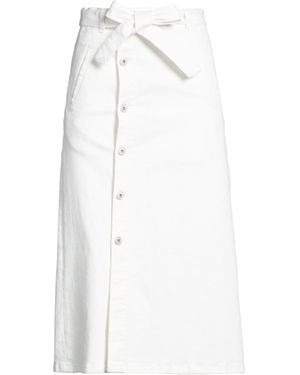 Ichi Midi Skirt Cotton, Elastane - White