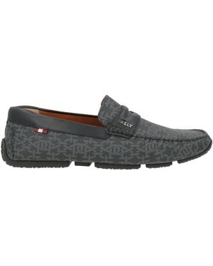 Bally Charcoal Loafers Leather - Gray