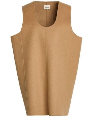 KHAITE Camel Mini Dress Wool - Natural