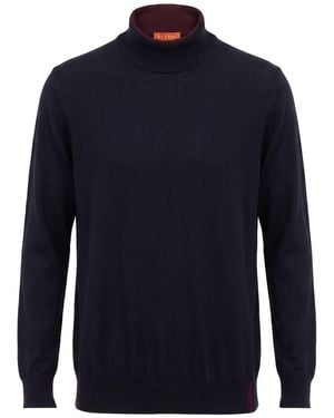 Cruna Midnight Turtleneck Wool - Blue